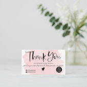 De roze orde van het het borstelmanuscript van de  visitekaartje (Staand voorkant)