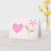 De roze Overlevende van de Voorlichting van Kanker Kaart (Gele Bloem)