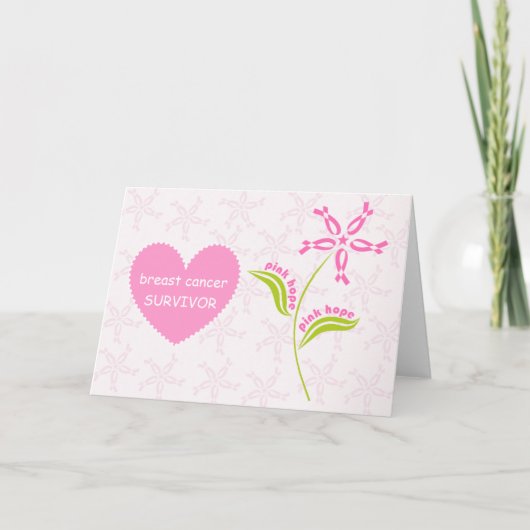 De roze Overlevende van de Voorlichting van Kanker Kaart (Voorkant)