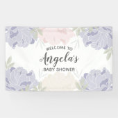 De roze & Paarse Partij van het Baby shower van Spandoek (Horizontaal)