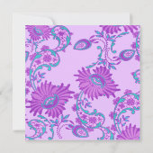 De roze & Paarse weelderige bloemenUitnodiging van Kaart (Achterkant)