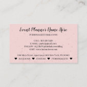 De roze Partij Decoration Event Planner Celebratio Visitekaartje (Achterkant)
