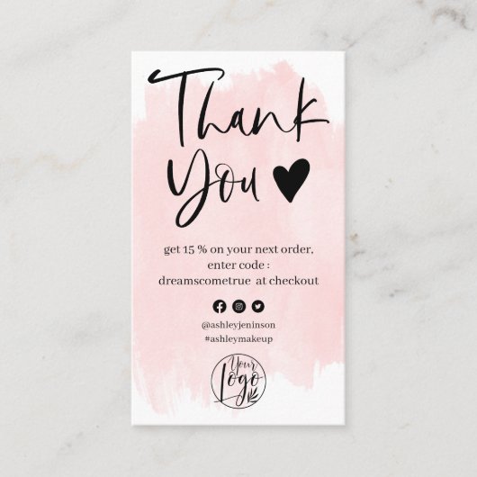 De roze penseelstreek van het manuscript van de sp visitekaartje (Voorkant)