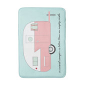 De roze Retro Badmat van de Kampeerauto (Voorkant Verticaal)