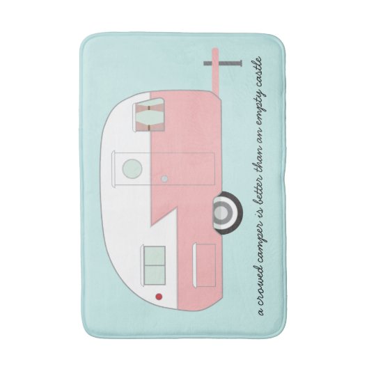 De roze Retro Badmat van de Kampeerauto (Voorkant Verticaal)