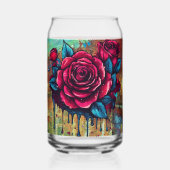 De roze roze blikvorm glas (Achterkant)