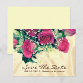 De roze roze roze roze roze roze roodbruinroos bru aankondigingskaart (Voorkant / Achterkant)