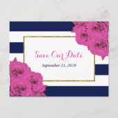 De roze roze rozen Collectie van het moderne Luxe  Aankondigingskaart (Voorkant)