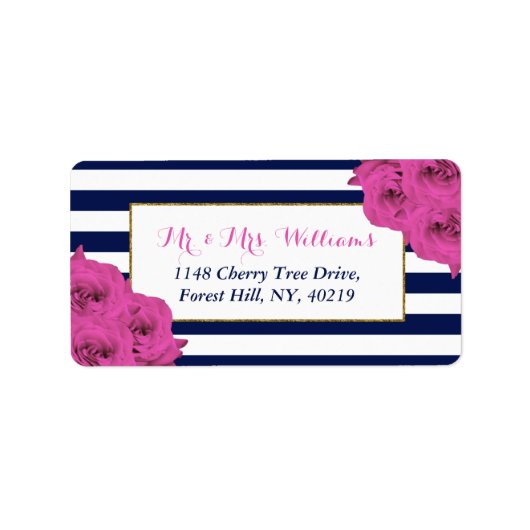 De roze roze rozen Collectie van het moderne Luxe  Etiket (Voorkant)