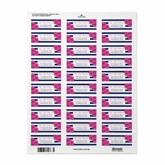 De roze roze rozen Collectie van het moderne Luxe  Etiket (Full Sheet)