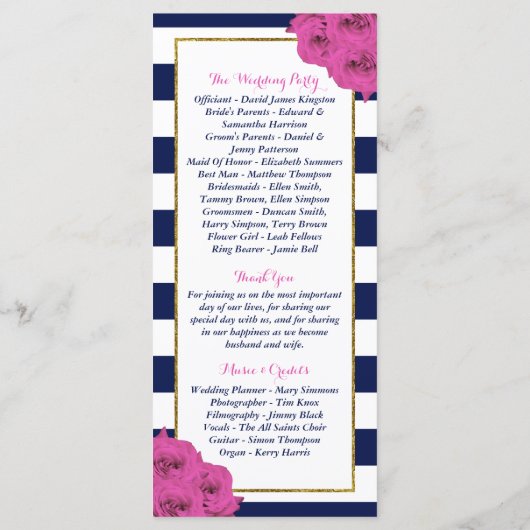 De roze roze rozen Collectie van het moderne Luxe Programmakaart (Achterkant)