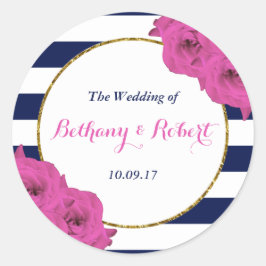 De roze roze rozen Collectie van het moderne Luxe  Ronde Sticker