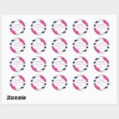De roze roze rozen Collectie van het moderne Luxe  Ronde Sticker (Vel)