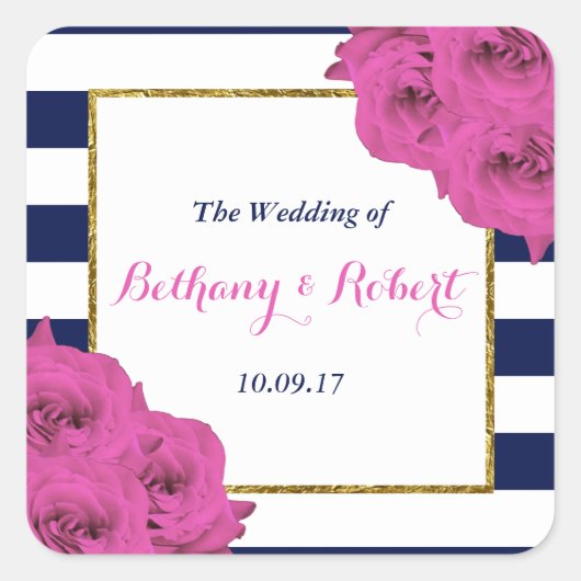 De roze roze rozen Collectie van het moderne Luxe  Vierkante Sticker (Voorkant)