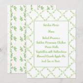 De roze roze rozen en de Kaart van het Menu Ivy Tr (Voorkant / Achterkant)