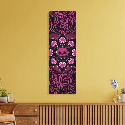 De roze schedel canvas afdruk (Insitu (Woonkamer))