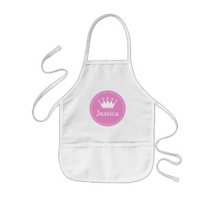 De roze schort van de prinseskroon voor kind  