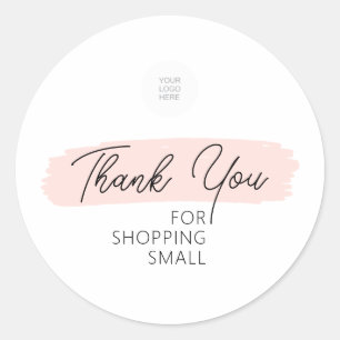 De roze Slag van de Borstel Dank u voor het Winkel Ronde Sticker