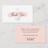 De roze Slag van de Borstel Dank u voor het Winkel Visitekaartje (Voorkant / Achterkant)