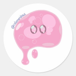 De roze slijm ronde sticker