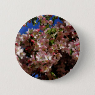 De roze Speld van de Bloem van de Bloesems van de Ronde Button 5,7 Cm