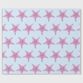 De roze Starfish Nautisch Cadeaupapier (Vlak)