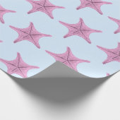 De roze Starfish Nautisch Cadeaupapier (Hoek)