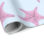 De roze Starfish Nautisch Cadeaupapier (Rol Hoek)