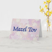 De Roze Sterren van Tov van Mazel Kaart (Gele Bloem)