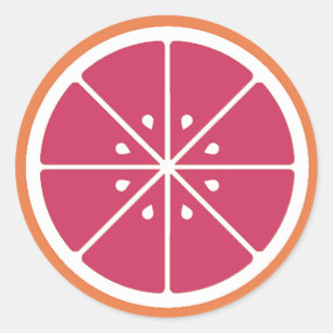 De roze Sticker van de Plak van de Grapefruit