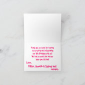 De roze Stippen danken u KAARDEN Bedankkaart (Binnen)