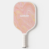 De Roze Tangerine Retro Pickleball Paddle (Achterkant)
