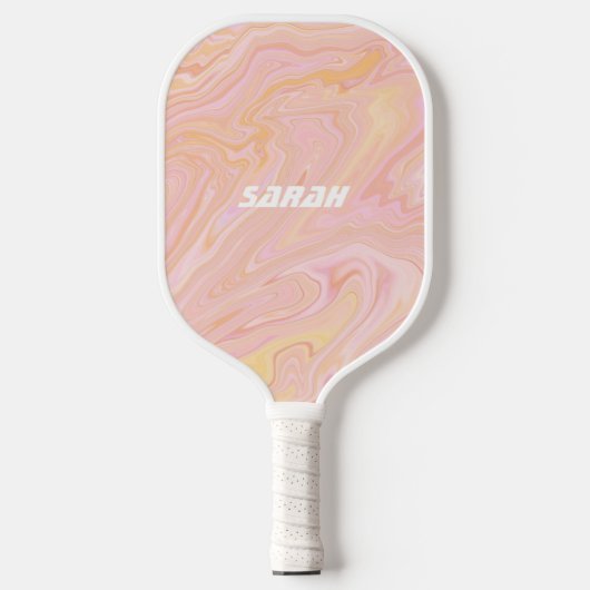 De Roze Tangerine Retro Pickleball Paddle (Voorkant)