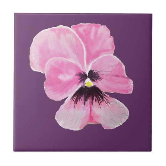 De roze Tegel van het Viooltje Tegeltje (Voorkant)