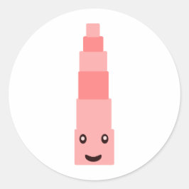 De roze toren Montessori Ronde Sticker
