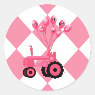 De Roze Tractor van het baby met de Stickers van