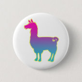 De roze Tropische Button van de Lama (Voorkant)