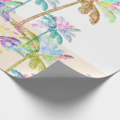 De roze Tropische Hawaiiaanse Palmen van de Cadeaupapier (Hoek)