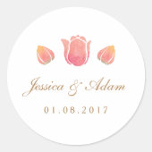 De roze tulp bruiloft Sticker (Voorkant)