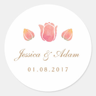 De roze tulp bruiloft Sticker