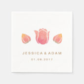 De roze Tulp Trouwpapier servet (Voorkant)