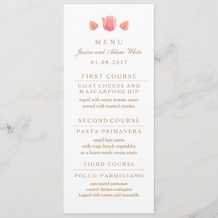De roze Tulp Weddenschapskaart Menu