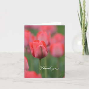 De roze Tulpen danken u Bedankkaart