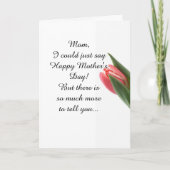 De Roze Tulpen van het moederdag van Dochter Bedankkaart (Voorkant)