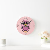 DE ROZE UIL VAN DE STIP RONDE KLOK (Huis)