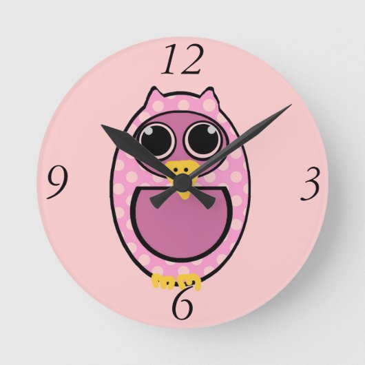 DE ROZE UIL VAN DE STIP RONDE KLOK (Voorkant)