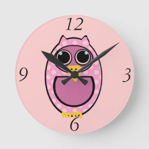 DE ROZE UIL VAN DE STIP RONDE KLOK