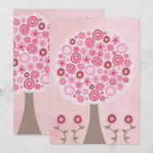 De roze Uitnodiging van de Boom van de Ontwerper (Voorkant / Achterkant)