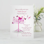 De Roze Uitnodiging van de Tribune van de muziek (Staand voorkant)