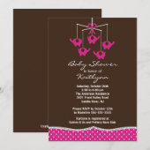 De roze Uitnodiging van het Baby shower van de (Voorkant / Achterkant)